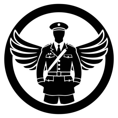 Havacılık simgesi, rozet ya da logo. Askeri ve sivil havacılık ikonu. Hava Kuvvetleri sembolü. Vektör hisse senedi çizimi. EPS 10
