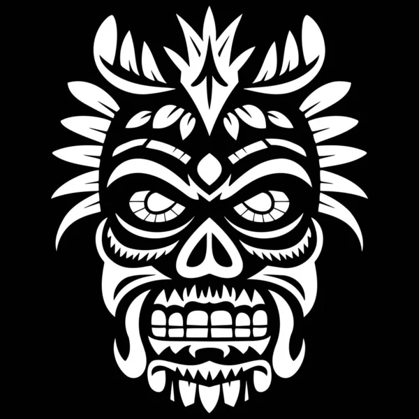 Polinesia Tiki Máscara Vector Icono Ilustración Simple Del Icono Del — Archivo Imágenes Vectoriales