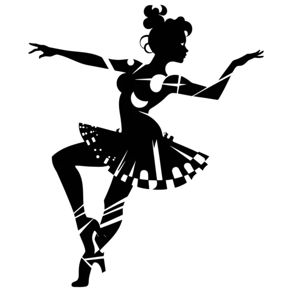 Vektor Isolierte Silhouette Eines Tanzenden Mädchens Eps — Stockvektor