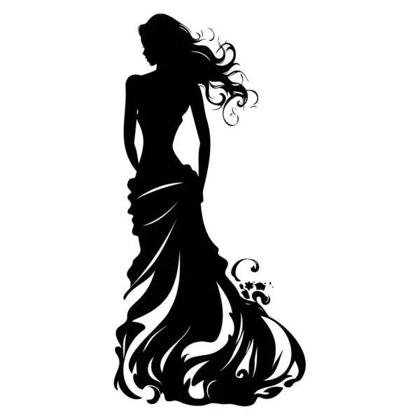 Gelinlik içinde elinde çiçeklerle gelin. EPS 10