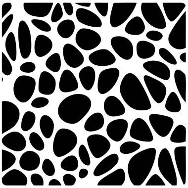 Siyah beyaz soyut arka plan. Kare voronoi monolini.