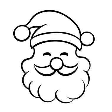 Noel Baba. Siyah ve beyaz el çizimi vektör çizimi izole edildi.