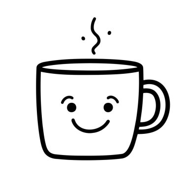 Bir bardak sıcak içeceğin serbest çizimi..