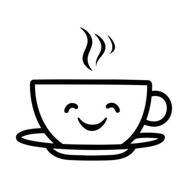 Bir bardak sıcak içeceğin serbest çizimi..