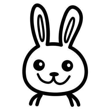 Siyah beyaz bir tavşan çizimi..