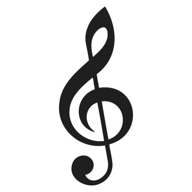 İllüstrasyon izole vektör beyaz arka plan üzerinde siyah bir nota anahtarı