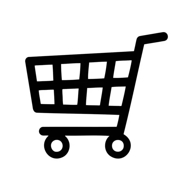 Basit bir alışveriş arabasının silüeti, e-ticaret ve perakende temalı projeler için uygun..