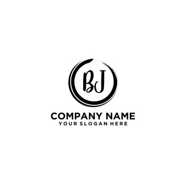 Butik veya Kişisel Markalar için BJ Zarif Çiçek Monogramı Logoları