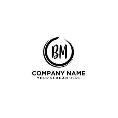 Butik veya Kişisel Markalar İçin BM Zarif Çiçek Monogram Logoları