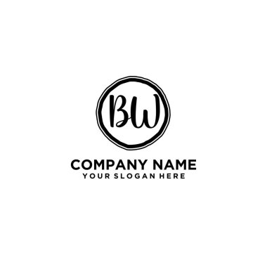 Kişisel ya da İş Markaları için Zarif El Yazısı BW Monogram Logo Koleksiyonu