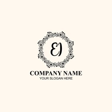 Butik veya Şahsi Markalar İçin El Zarif Çiçek Monogramı Logoları