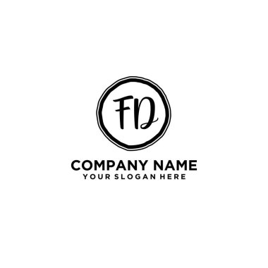 Kişisel ya da İş Markaları için Zarif El Yazısı FD Monogram Logo Koleksiyonu