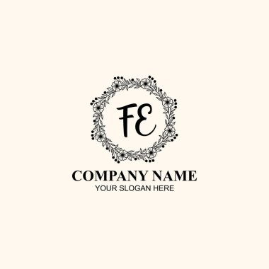 FE Şık Çiçekli Butik veya Kişisel Marka Logoları