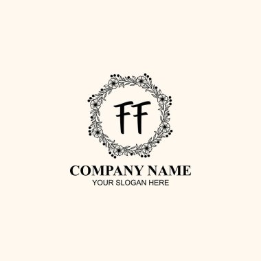 FF Şık Çiçekli Butik veya Kişisel Markalar Logoları