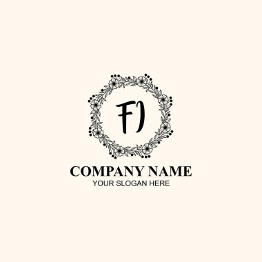 Butik ve Kişisel Markalar İçin Zarif Çiçek Monogramı Logoları
