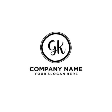 Kişisel ya da İş Markaları için Zarif El Yazısı GK Monogram Logo Koleksiyonu