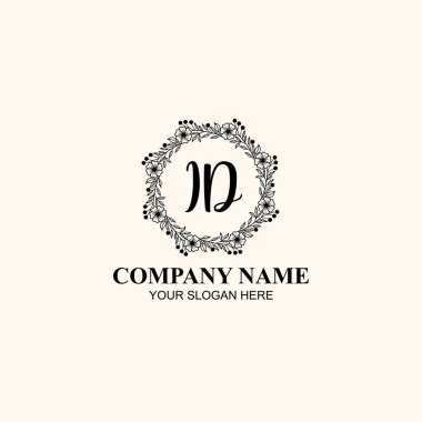 Butik veya Kişisel Markalar için Zarif Çiçek Monogram Logolarını Tanımla