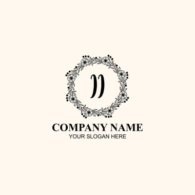 Butik ve Kişisel Markalar İçin Zarif Çiçek Monogram Logoları