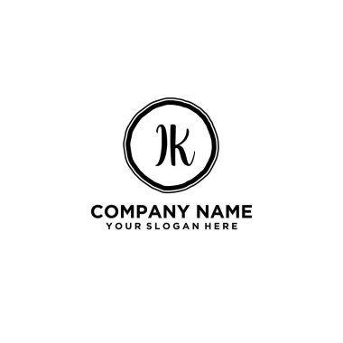Kişisel ya da İş Markaları için Zarif El Yazısı IK Monogram Logo Koleksiyonu