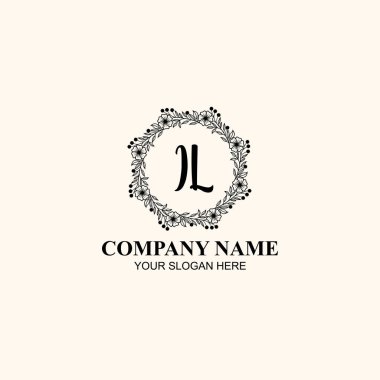 Butik veya Kişisel Markalar İçin IL Zarif Çiçek Monogramı Logoları