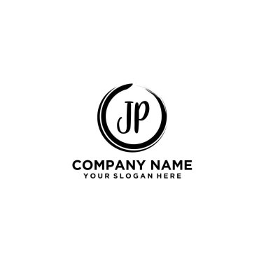 Butik veya Kişisel Markalar için JP Zarif Çiçek Monogramı Logoları