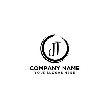 Butik veya Kişisel Markalar için JT Zarif Çiçek Monogramı Logoları