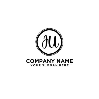 Kişisel ya da İş Markaları için Zarif El Yazısı JU Monogram Logo Koleksiyonu