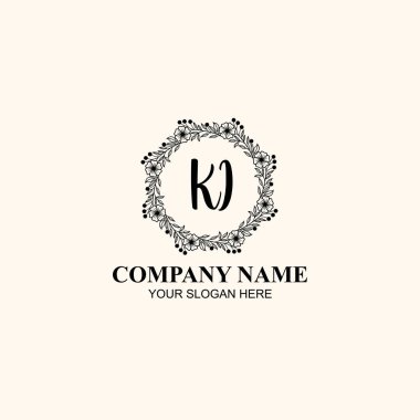 Butik veya Kişisel Markalar İçin KI Zarif Çiçek Monogramı Logoları