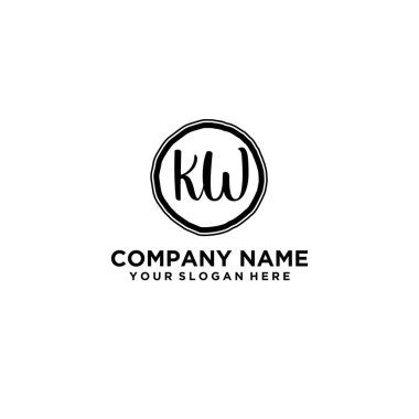 Kişisel ya da İş Markaları için Zarif KW Monogram Logo Koleksiyonu
