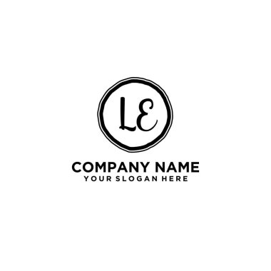 Kişisel ya da İş Markalaşması İçin Zarif El Yazısıyla LE Monogram Logosu Koleksiyonu