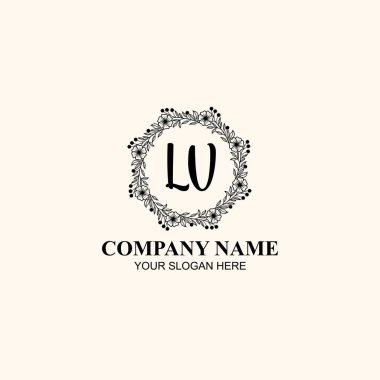 Butik veya Kişisel Markalar için LV Zarif Çiçek Monogramı Logoları