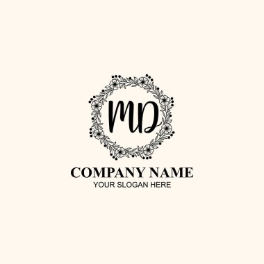 MD Zarif Çiçek Markası Logoları Butik veya Kişisel Markalar