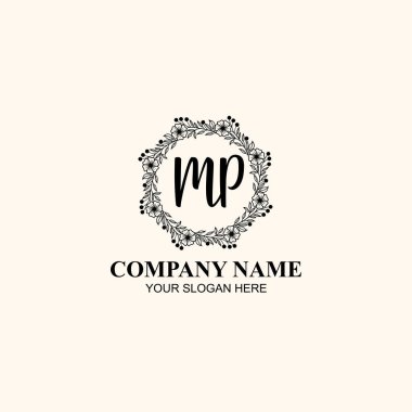 Butik veya Kişisel Marka Logoları için milletvekili Zarif Çiçek Monogramı
