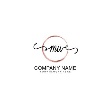 Çiçek El Yazısı Tasarımlı Zarif MU İlk Logo