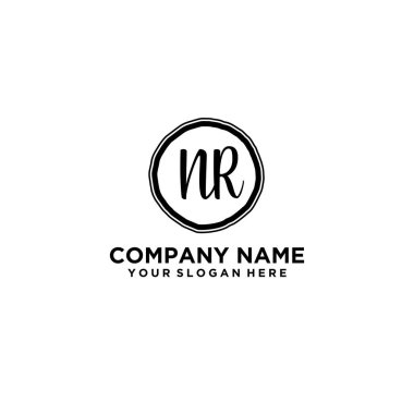Kişisel ya da İş Markaları için Zarif El Yazısı NR Monogram Logo Koleksiyonu