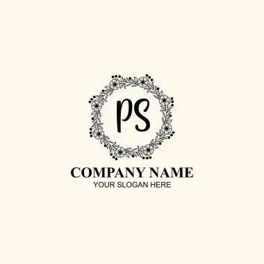 Butik ya da Kişisel Markalar İçin Zarif Çiçek Monogram Logoları