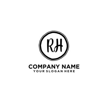 Kişisel ya da İş Markaları için Zarif RH Monogram Logo Koleksiyonu