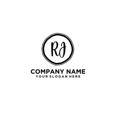 Kişisel ya da İş Markaları için Zarif El Yazısı RJ Monogram Logo Koleksiyonu