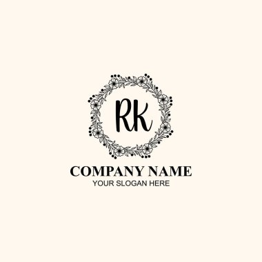 Butik veya Kişisel Markalar için R Zarif Çiçek Monogramı Logoları