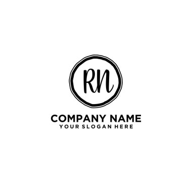 Kişisel ya da İş Markaları için Zarif El Yazısı RN Monogram Logo Koleksiyonu