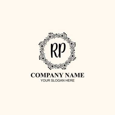 Butik veya Kişisel Markalar için R Zarif Çiçek Monogramı Logoları