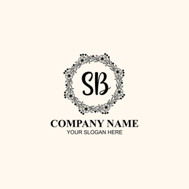 Butik veya Kişisel Markalar İçin S Zarif Çiçek Monogram Logoları