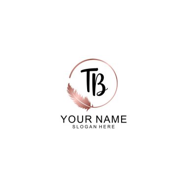 Kişisel ya da İş Markaları için Zarif El Yazısı TB Monogram Logo Koleksiyonu