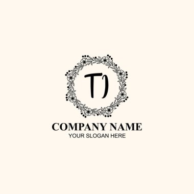 Butik ve Kişisel Markalar İçin TI Zarif Çiçek Monogramı Logoları