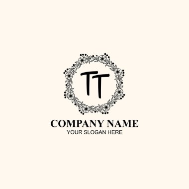 Butik veya Kişisel Markalar için TT Zarif Çiçek Monogramı Logoları