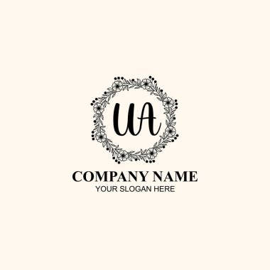 Butik veya Kişisel Markalar İçin Zarif Çiçek Monogramı Logoları