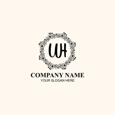 Butik ya da Kişisel Markalar İçin Zarif Çiçek Monogramı Logoları