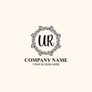 UR Zarif Çiçek Markası Logoları Butik veya Kişisel Markalar için