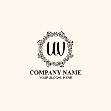 Butik veya Kişisel Markalar için UV Zarif Çiçek Monogramı Logoları