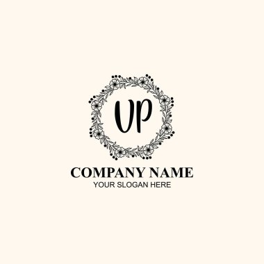 Butik ya da Kişisel Markalar için Başkan Yardımcısı Çiçek Monogram Logoları